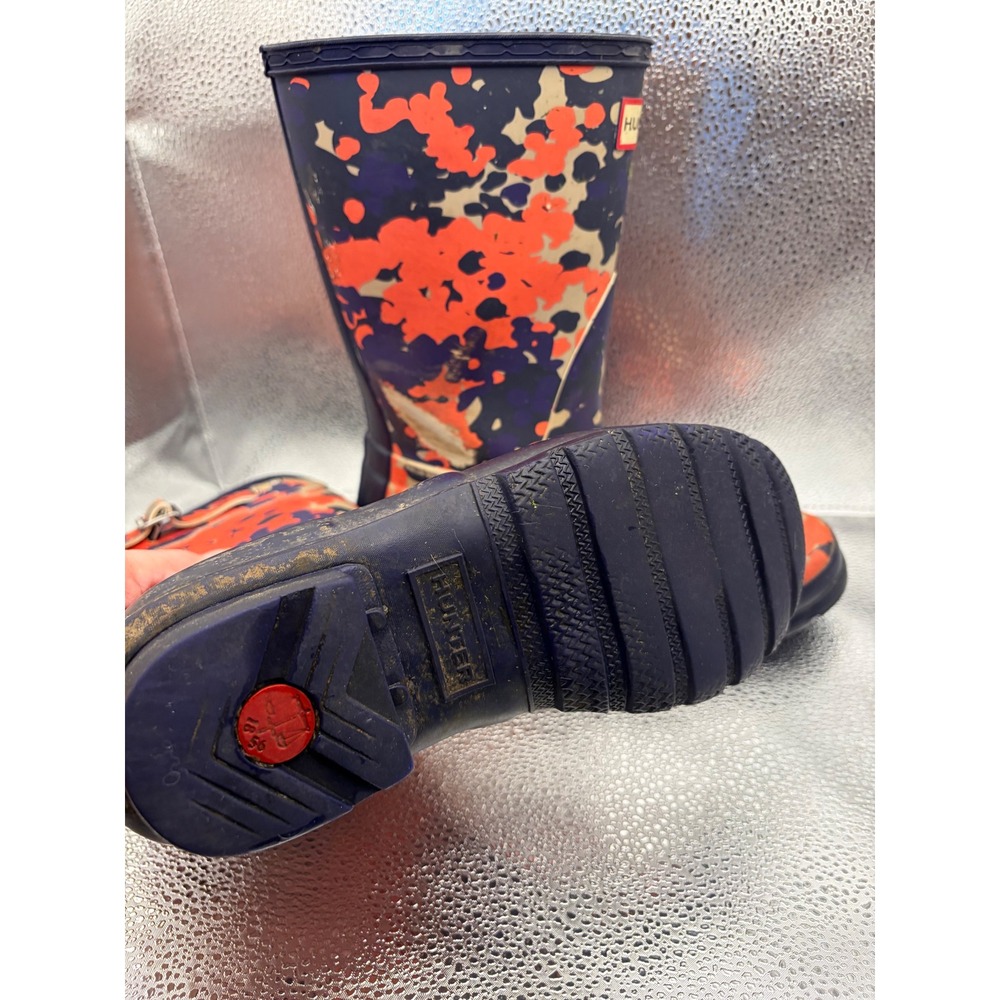 Hunter Original Short Flecktarn Camo Rain Boots Purple Orange WFS1000RFL Women 8 - Picture 4 of 7